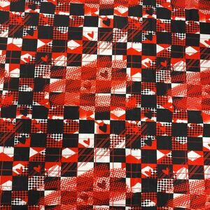 Checkered Airbrushed Print Stretch Cotton Lycra Sewing Fabric 1 Yard